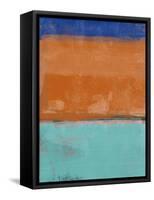 Teal and Orange Abstract Study-Emma Moore-Framed Stretched Canvas