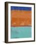 Teal and Orange Abstract Study-Emma Moore-Framed Art Print