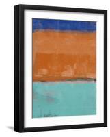 Teal and Orange Abstract Study-Emma Moore-Framed Art Print