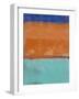 Teal and Orange Abstract Study-Emma Moore-Framed Art Print