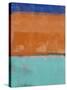 Teal and Orange Abstract Study-Emma Moore-Stretched Canvas