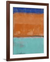 Teal and Orange Abstract Study-Emma Moore-Framed Art Print