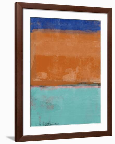 Teal and Orange Abstract Study-Emma Moore-Framed Art Print