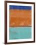 Teal and Orange Abstract Study-Emma Moore-Framed Art Print