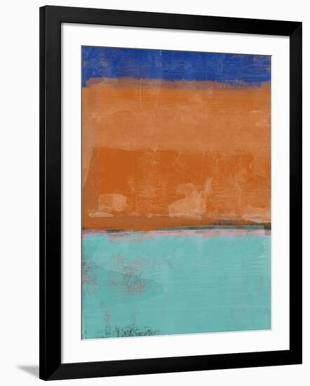 Teal and Orange Abstract Study-Emma Moore-Framed Art Print