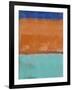 Teal and Orange Abstract Study-Emma Moore-Framed Art Print