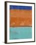 Teal and Orange Abstract Study-Emma Moore-Framed Art Print