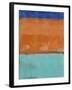 Teal and Orange Abstract Study-Emma Moore-Framed Art Print