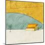 Teal and Yellow Barn-Ynon Mabat-Mounted Art Print