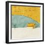 Teal and Yellow Barn-Ynon Mabat-Framed Art Print