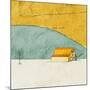 Teal and Yellow Barn-Ynon Mabat-Mounted Art Print