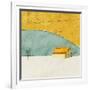 Teal and Yellow Barn-Ynon Mabat-Framed Art Print