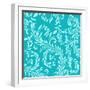 Teal Aqua Damask-Tina Lavoie-Framed Giclee Print