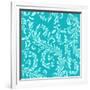 Teal Aqua Damask-Tina Lavoie-Framed Giclee Print