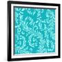 Teal Aqua Damask-Tina Lavoie-Framed Giclee Print