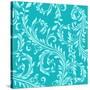 Teal Aqua Damask-Tina Lavoie-Stretched Canvas