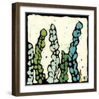 Teal Batik Botanical III-Andrea Davis-Framed Art Print