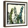 Teal Batik Botanical III-Andrea Davis-Framed Art Print