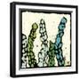 Teal Batik Botanical III-Andrea Davis-Framed Art Print