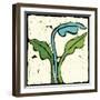 Teal Batik Botanical IV-Andrea Davis-Framed Art Print