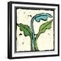Teal Batik Botanical IV-Andrea Davis-Framed Art Print