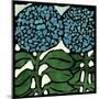 Teal Batik Botanical V-Andrea Davis-Mounted Art Print