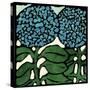 Teal Batik Botanical V-Andrea Davis-Stretched Canvas