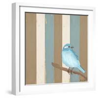 Teal Bird With Stripes-Tammy Kushnir-Framed Giclee Print