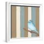 Teal Bird With Stripes-Tammy Kushnir-Framed Giclee Print