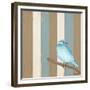 Teal Bird With Stripes-Tammy Kushnir-Framed Giclee Print