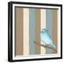 Teal Bird With Stripes-Tammy Kushnir-Framed Giclee Print