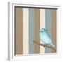 Teal Bird With Stripes-Tammy Kushnir-Framed Giclee Print