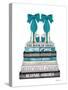 Teal Bookstack Shoe-Amanda Greenwood-Stretched Canvas