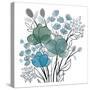 Teal Bouquet-Boho Hue Studio-Stretched Canvas