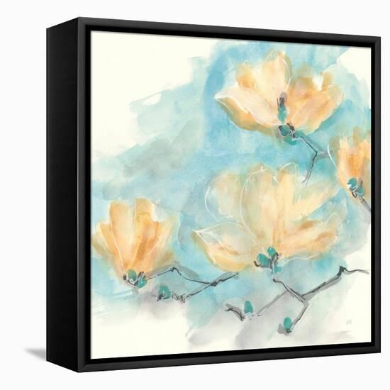 Teal Buds III-Chris Paschke-Framed Stretched Canvas