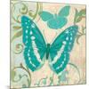 Teal Butterfly I-Alan Hopfensperger-Mounted Art Print