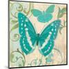 Teal Butterfly I-Alan Hopfensperger-Mounted Art Print