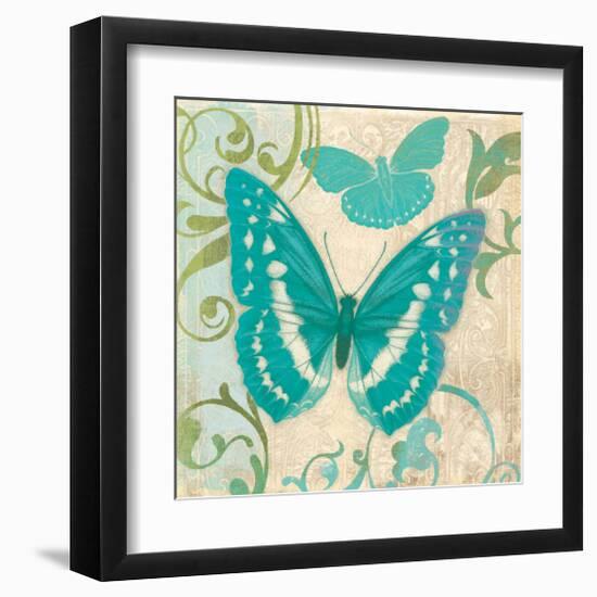 Teal Butterfly I-Alan Hopfensperger-Framed Art Print