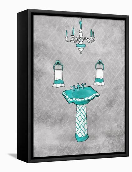 Teal Chip Mate Borderless-Jace Grey-Framed Stretched Canvas