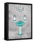 Teal Chip Mate Borderless-Jace Grey-Framed Stretched Canvas