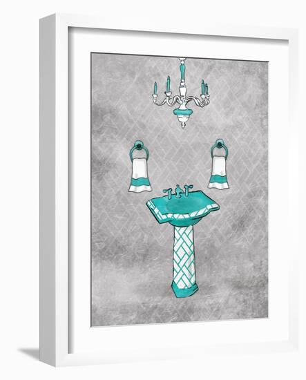 Teal Chip Mate Borderless-Jace Grey-Framed Art Print