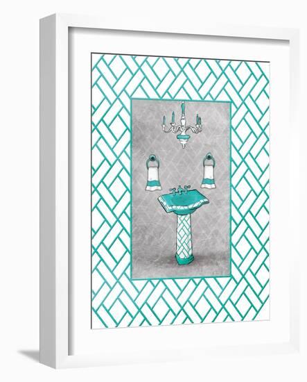 Teal Chip Mate-Jace Grey-Framed Art Print