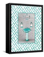 Teal Chip Mate-Jace Grey-Framed Stretched Canvas