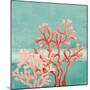 Teal Coral Reef II-Patricia Pinto-Mounted Premium Giclee Print