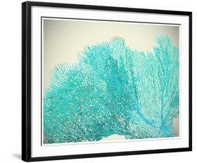 Teal Coral-null-Framed Art Print
