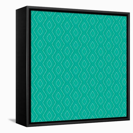 Teal Diamonds-Hello Angel-Framed Stretched Canvas