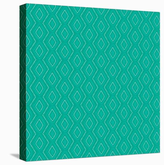 Teal Diamonds-Hello Angel-Stretched Canvas
