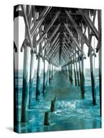 Teal Dock I-Jairo Rodriguez-Stretched Canvas