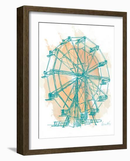 Teal Ferris Wheel I-Lanie Loreth-Framed Art Print