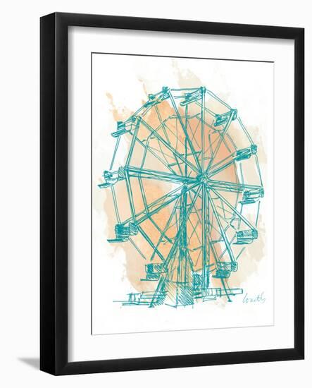 Teal Ferris Wheel I-Lanie Loreth-Framed Art Print